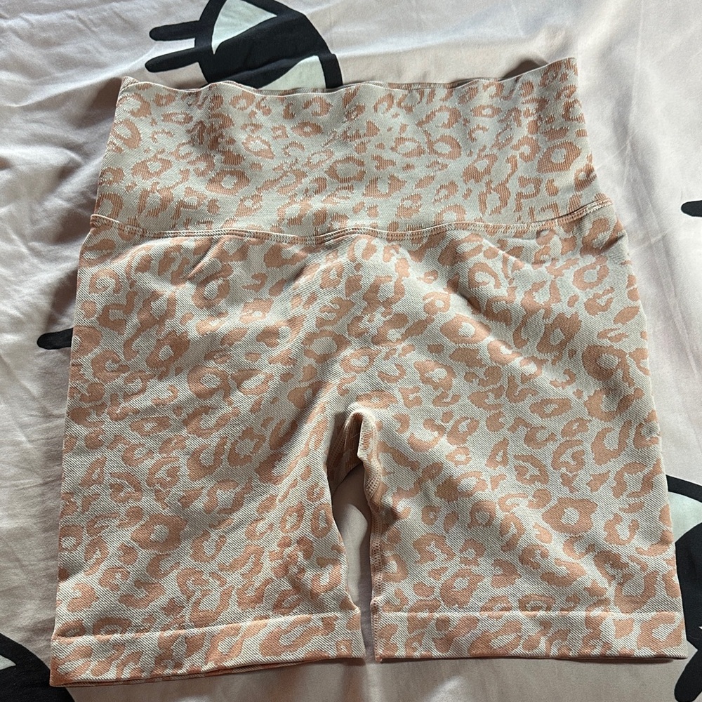 Leopard Print High-Waist Bike Shorts